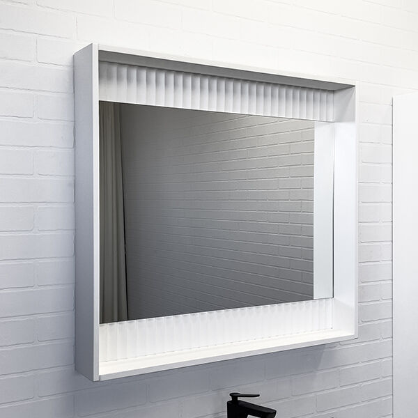 Зеркало Comforty Марсель 90x80, с подсветкой, цвет белый матовый