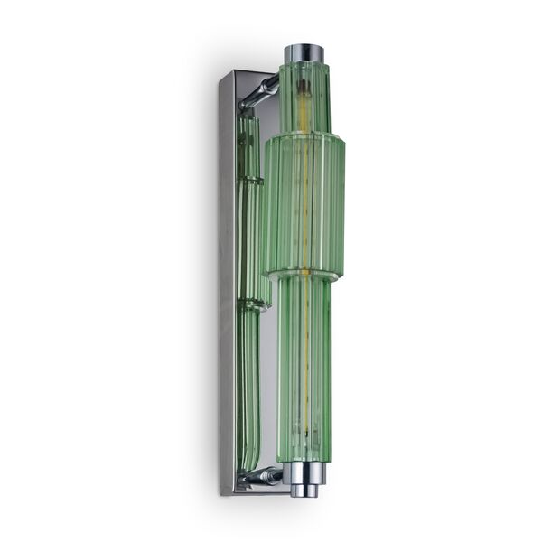 Бра Maytoni Verticale MOD308WL-L9GN3K, арматура хром, плафон стекло зеленое
