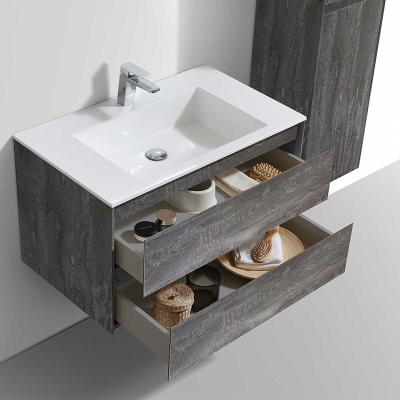 Мебель для ванной Vincea Luka 80, с 2 ящиками, цвет серый камень - фото 1