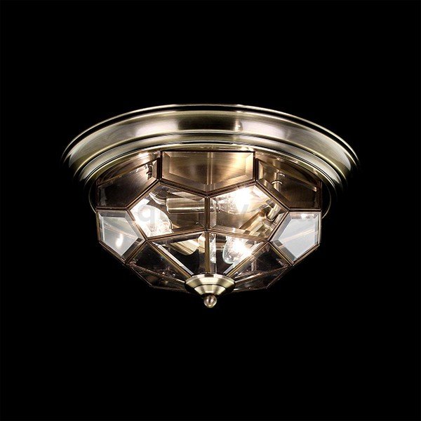 Потолочный светильник Citilux Витра-1 CL442530, арматура бронза, плафон стекло прозрачное, 39х39 см