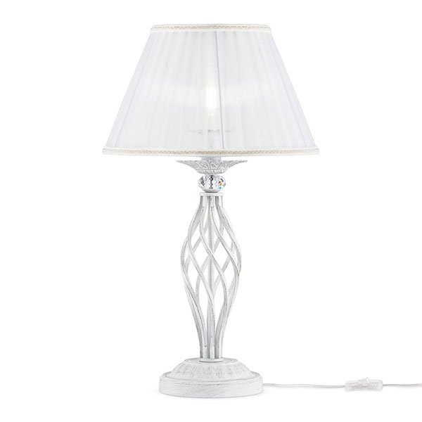 Интерьерная настольная лампа Maytoni Grace ARM247-00-G, арматура белая / золото, плафон органза белая, 32х32 см