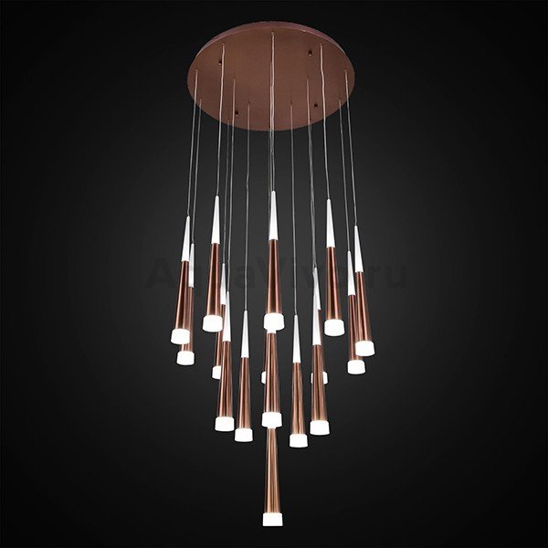 Подвесной светильник Citilux Вегас CL227163, арматура коричневая, плафоны полимер белый / коричневый, 66х66 см