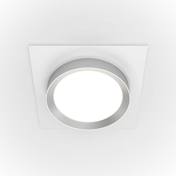 Точечный светильник Maytoni Technicali Hoop DL086-GX53-SQ-WS, арматура белая с серебром