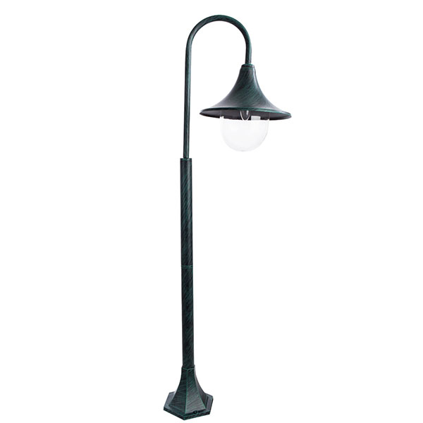 Наземный светильник Arte Lamp Malaga A1086PA-1BG, арматура медь, плафон поликарбонат прозрачный, 28х40 см