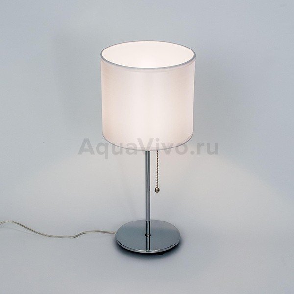 Интерьерная настольная лампа Citilux Аврора CL463810, арматура хром, плафон ткань белая, 20х20 см