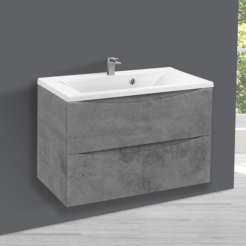 Мебель для ванной Vincea Mia 80, под раковину из искусственного камня, цвет бетон