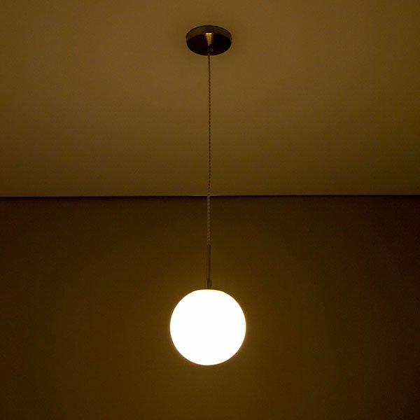 Подвесной светильник Citilux Томми CL102014, арматура хром матовый, плафон стекло белое, 15х15 см