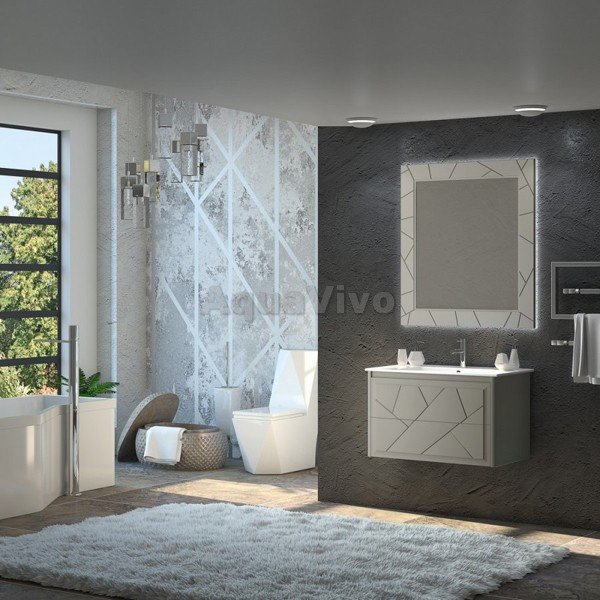 Мебель для ванной Опадирис Луиджи 90, цвет серый