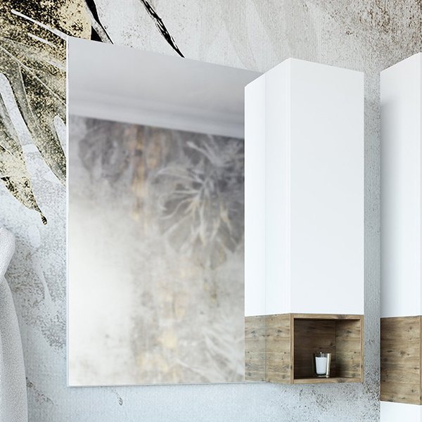 Мебель для ванной Sanflor Даллас 80, цвет белый матовый / дуб рустикальный