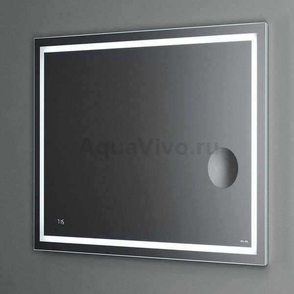 Зеркало AM.PM Gem 100x70, с подсветкой, часами и косметическим зеркалом - фото 1