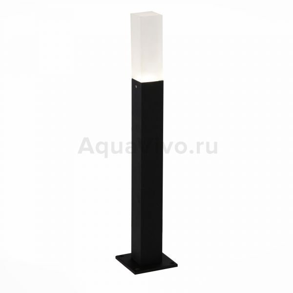 Уличный наземный светильник ST Luce Vivo SL101.405.01, арматура металл, цвет черный, плафон стекло, цвет белый