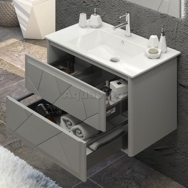 Мебель для ванной Опадирис Луиджи 90, цвет серый - фото 1