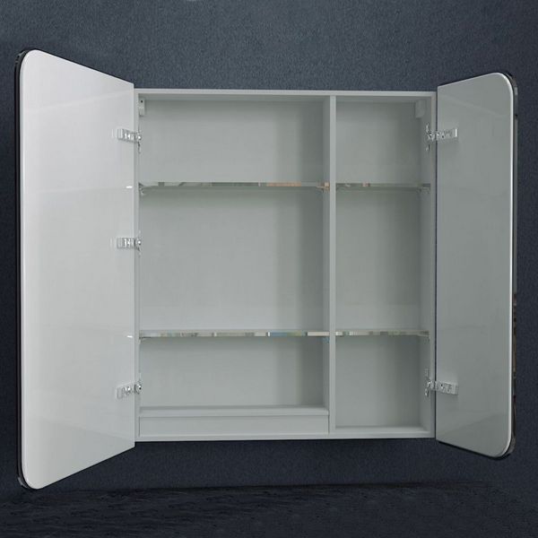 Шкаф-зеркало Art & Max Verona 80, левый, с подсветкой и диммером, цвет белый