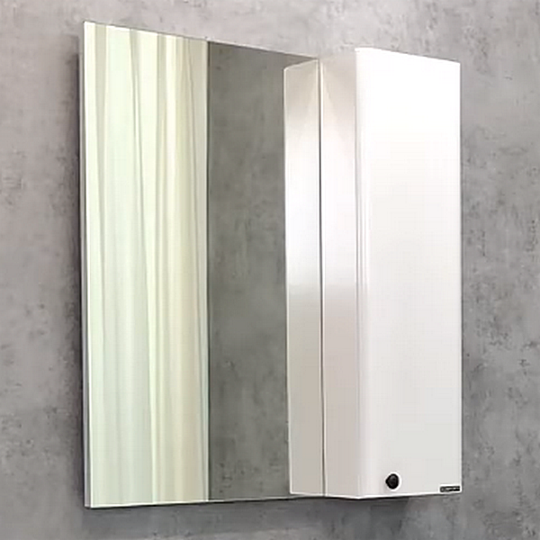 Шкаф-зеркало Comforty Амстердам 75, цвет белый глянец