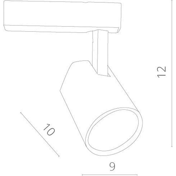 Трековый светильник Arte Lamp Amico A1811PL-1BK, арматура черная, плафон металл черный, 8х10 см