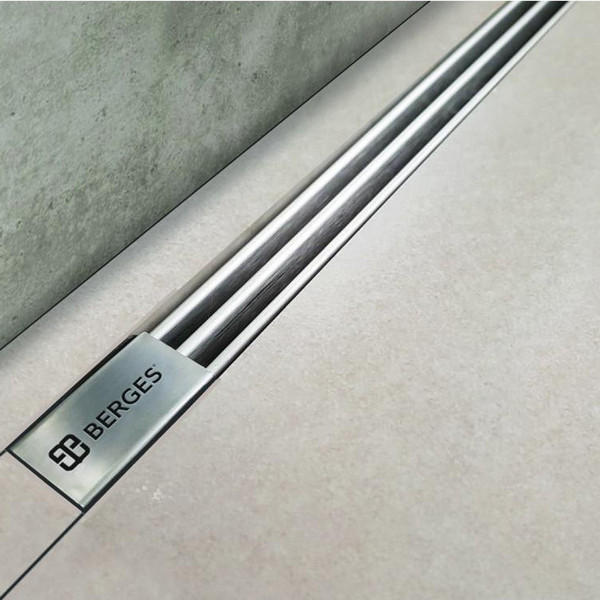 Душевой лоток Berges Super Slim 091154 с решеткой 80x9 см, боковой выпуск, с возможностью изменения длины, цвет хром глянец - фото 1