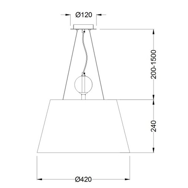 Подвесной светильник Maytoni Bergamo MOD613PL-03W, арматура хром, плафон ткань белая, 42х42 см - фото 1