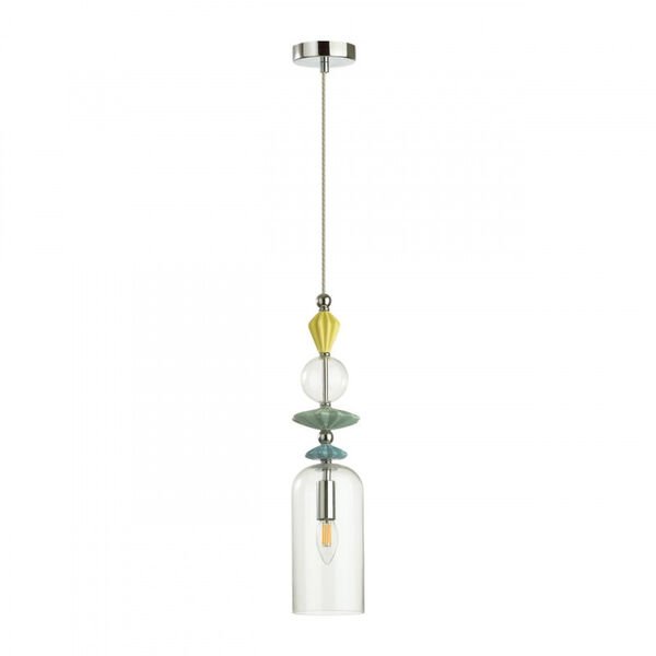 Подвесной светильник Odeon Light Bizet 4893/1, арматура хром, плафон стекло прозрачное