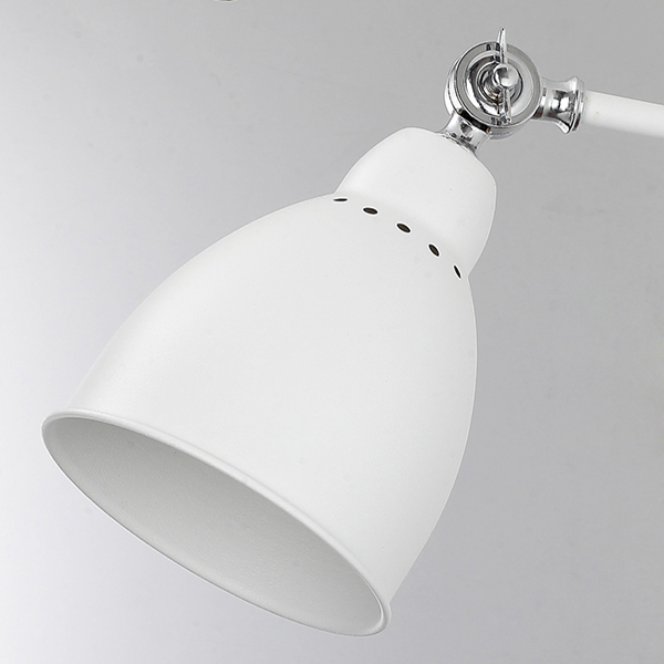 Бра Arte Lamp Braccio A2055AP-1WH, арматура белая / хром, плафон металл белый, 15х74 см - фото 1