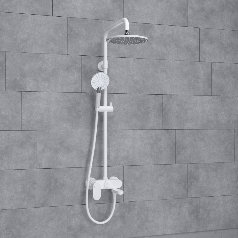 Душевая стойка WasserKRAFT A185.067.058.WM, с верхним душем, смесителем, цвет белый - фото 1