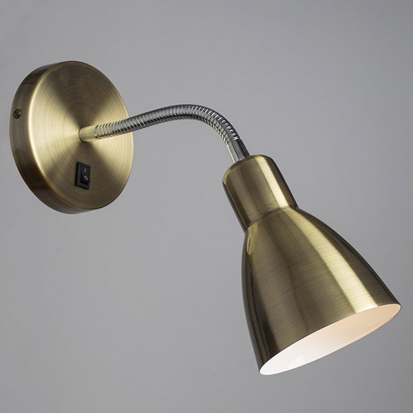 Спот Arte Lamp Dorm A1408AP-1AB, арматура бронза / хром, плафон металл бронза, 13х33 см - фото 1