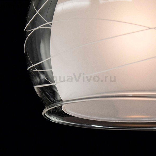 Подвесной светильник Citilux Буги CL157112, арматура хром, плафон стекло белое / прозрачное, 15х15 см - фото 1