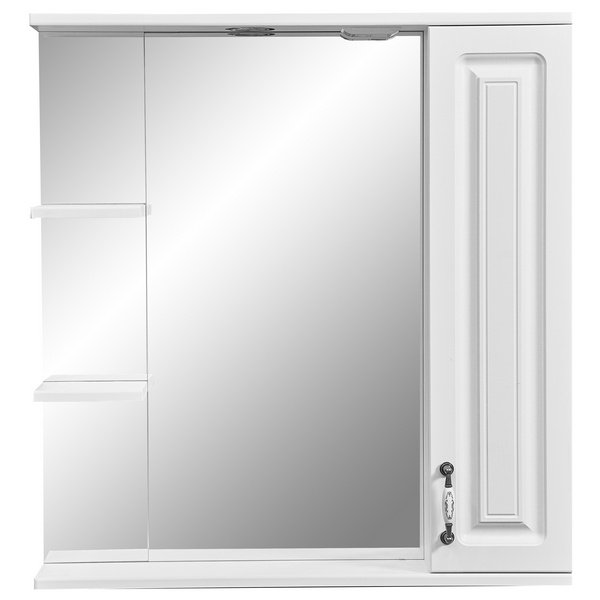 Шкаф-зеркало Stella Polar Кармела 75/С, правый, с подсветкой, цвет ольха белая - фото 1