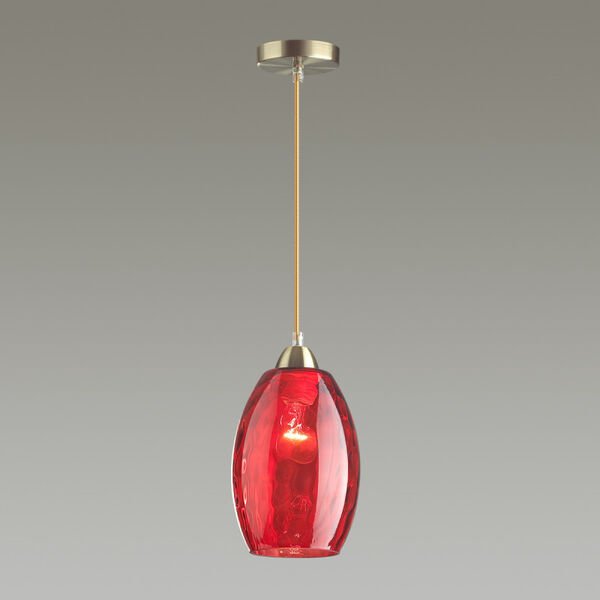 Подвесной светильник Lumion Sapphire 4488/1, арматура бронза, плафон стекло красное