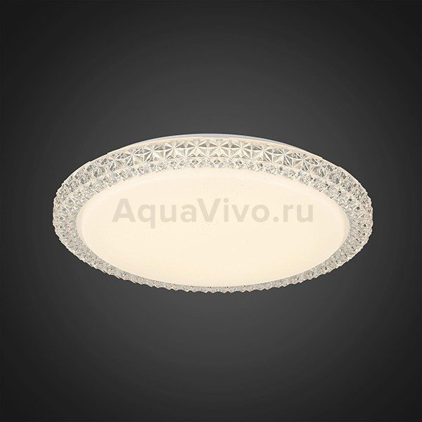 Потолочный светильник Citilux Кристалино Слим CL715R360, арматура белая, плафон полимер белый / прозрачный, 40х40 см