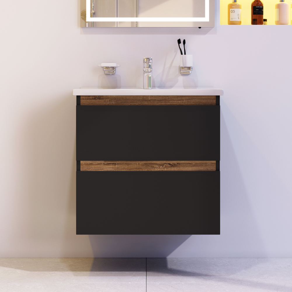 Мебель для ванной AM.PM X-Joy 65 подвесная, цвет черный матовый - фото 1