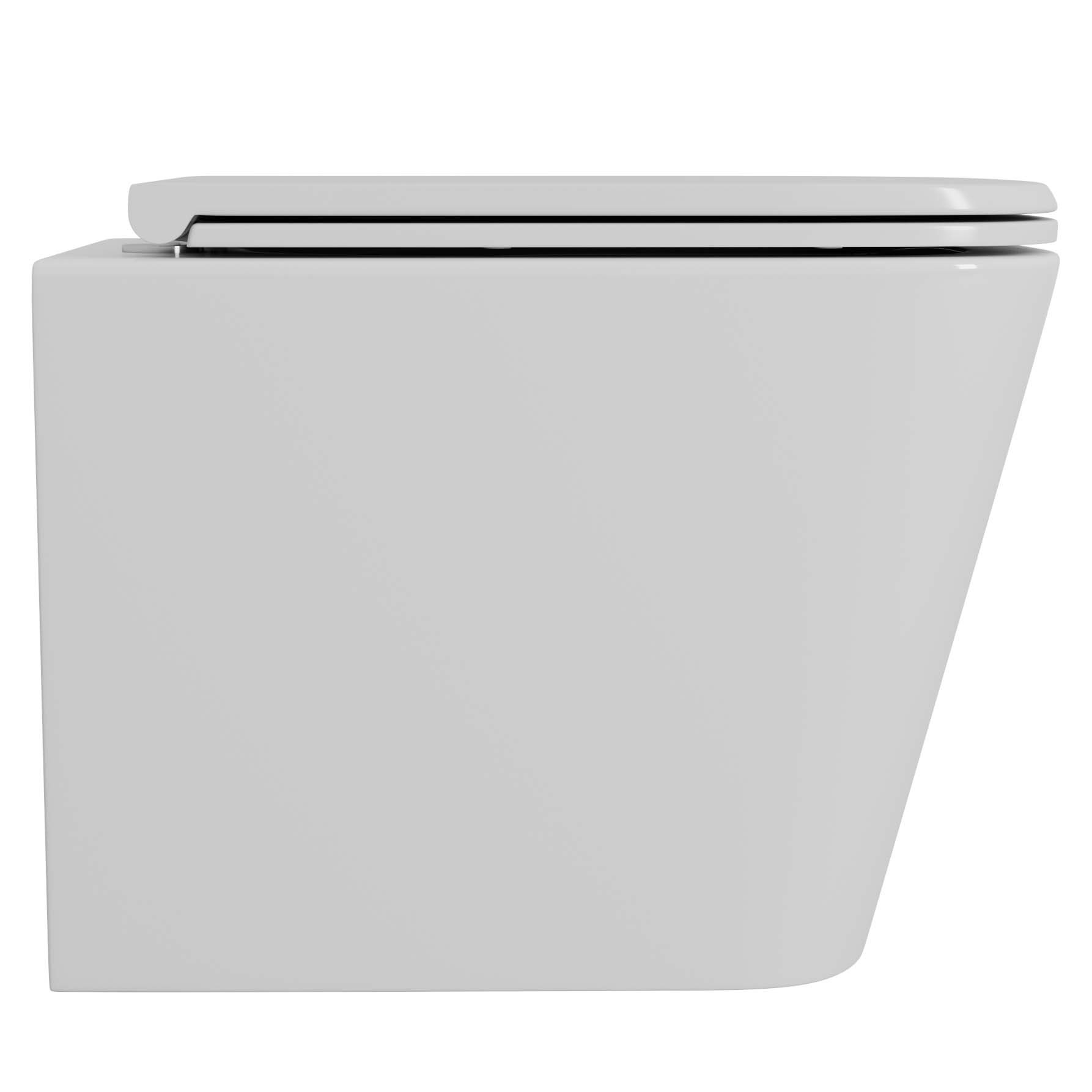 Унитаз D&K Berlin DT1436016 подвесной, безободковый, с сиденьем микролифт, цвет белый
