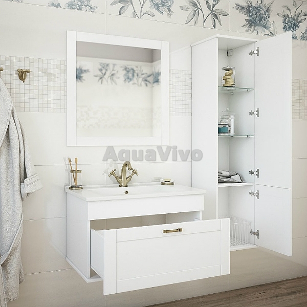 Мебель для ванной Sanflor Ванесса 75, подвесная, цвет белый - фото 1