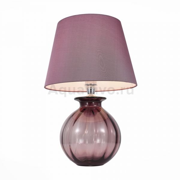 Прикроватная лампа ST Luce Calma SL968.604.01, арматура металл / стекло, цвет хром, красный, плафон текстиль, цвет красный, белый