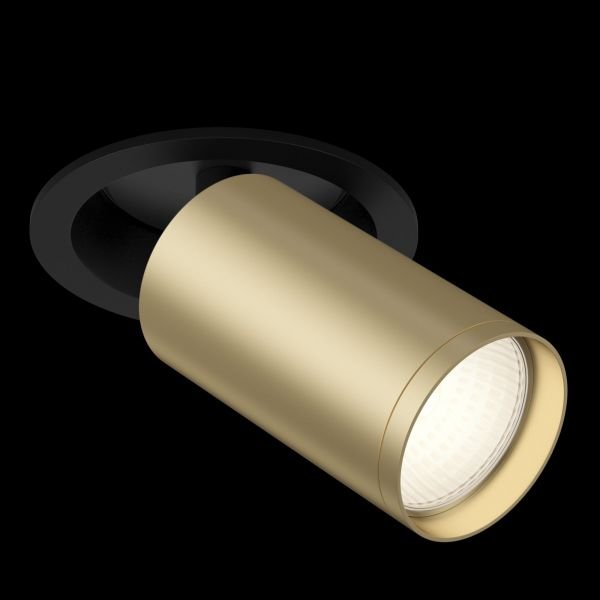 Встраиваемый светильник Maytoni Technical Focus S C048CL-U-1BMG, арматура черная, плафон металл золото матовое