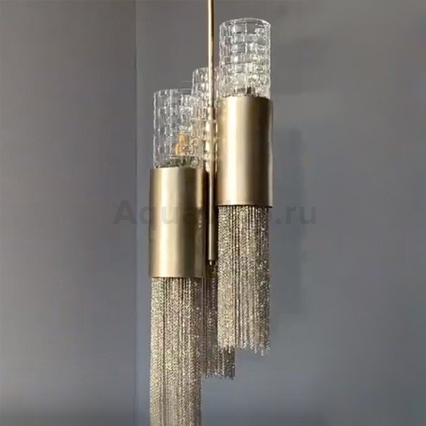 Подвесной светильник Odeon Light Perla 4631/6, арматура серебро, плафоны стекло / металл прозрачное / серебристо-золотистый, 19х120 см
