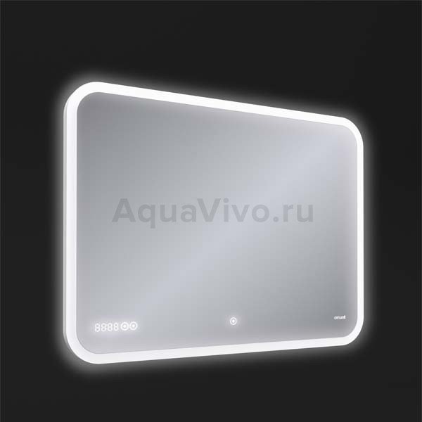 Зеркало Cersanit LED 070 Design Pro 80x60, с подсветкой, с функцией антизапотевания, с часами и Bluetooth - фото 1