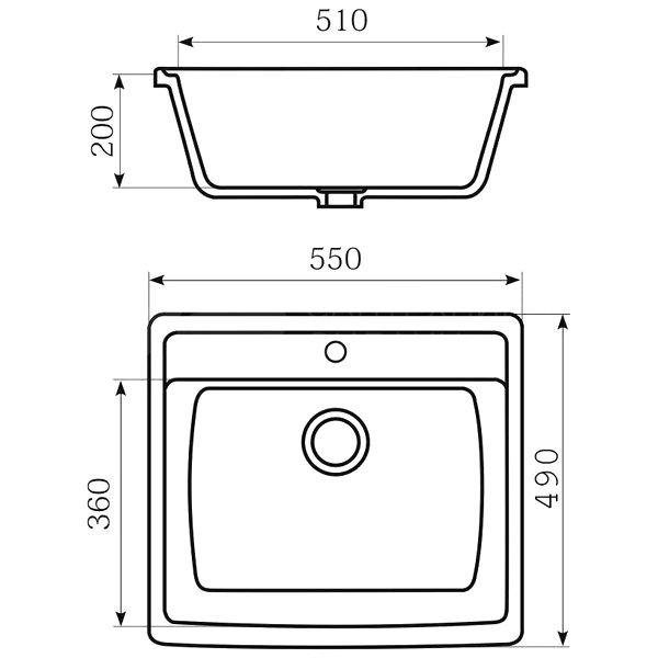 Кухонная мойка Mixline ML-GM15-302 55x49, цвет песочный