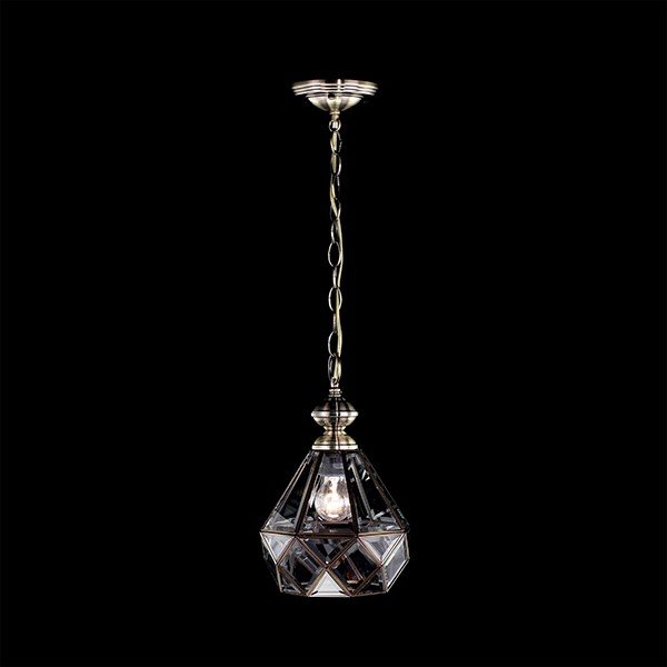 Подвесной светильник Citilux Витра-1 CL442110, арматура бронза, плафон стекло прозрачное, 20х20 см