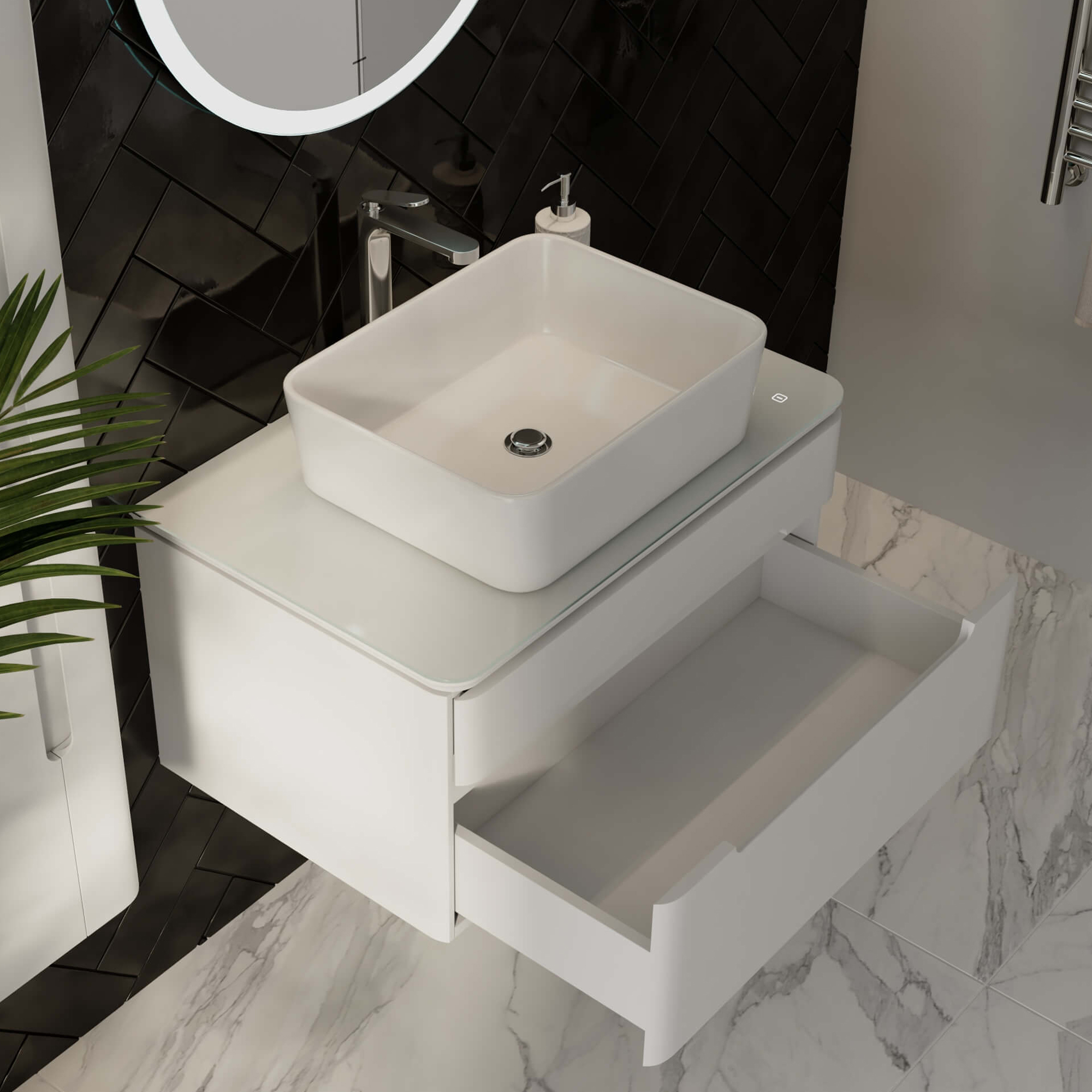 Мебель для ванной Jorno Shine 75, цвет белый
