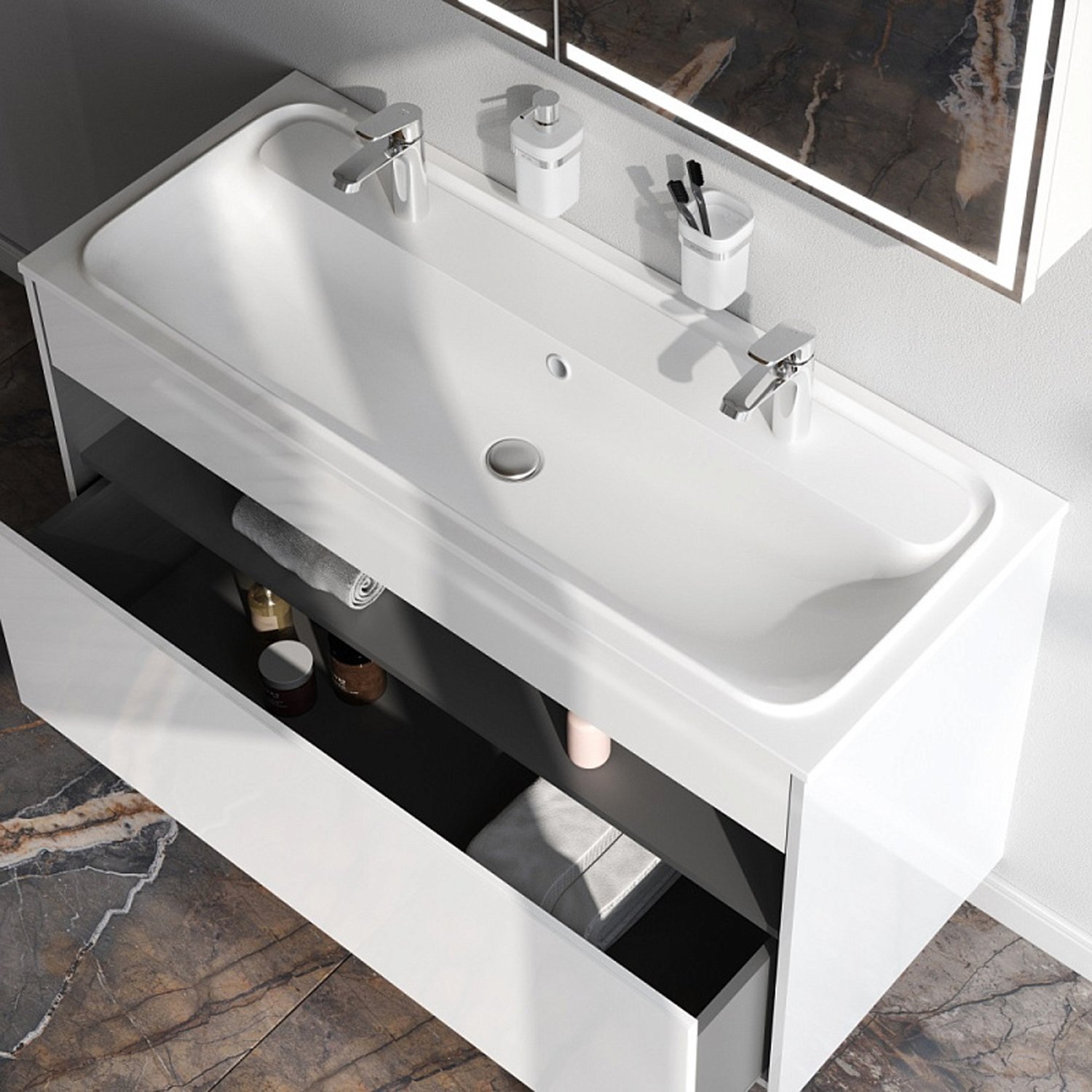 Мебель для ванной AM.PM Func 120, цвет белый глянец - фото 1
