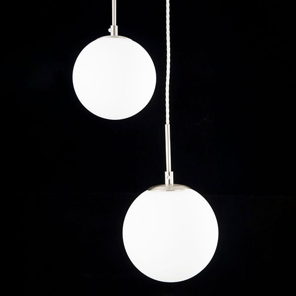 Подвесной светильник Citilux Томми CL102034, арматура хром матовый, плафоны стекло белое, 33х33 см - фото 1