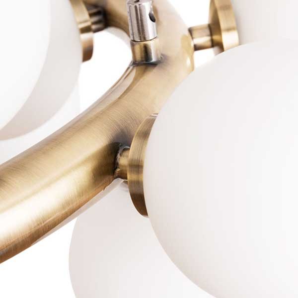 Подвесная люстра Arte Lamp Bolla-Piccolo A3988SP-25AB, арматура бронза, плафоны стекло белое, 72х72 см - фото 1