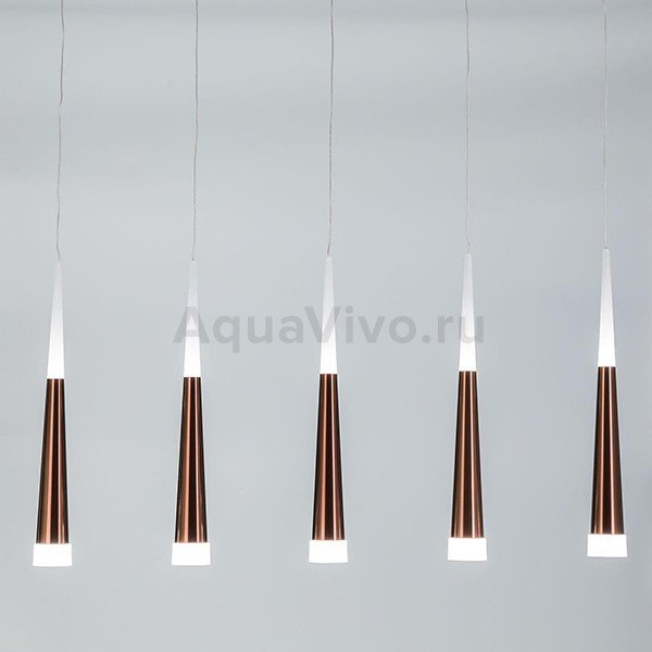 Подвесной светильник Citilux Вегас CL227053, арматура коричневая, плафоны полимер белый / коричневый, 93х10 см - фото 1