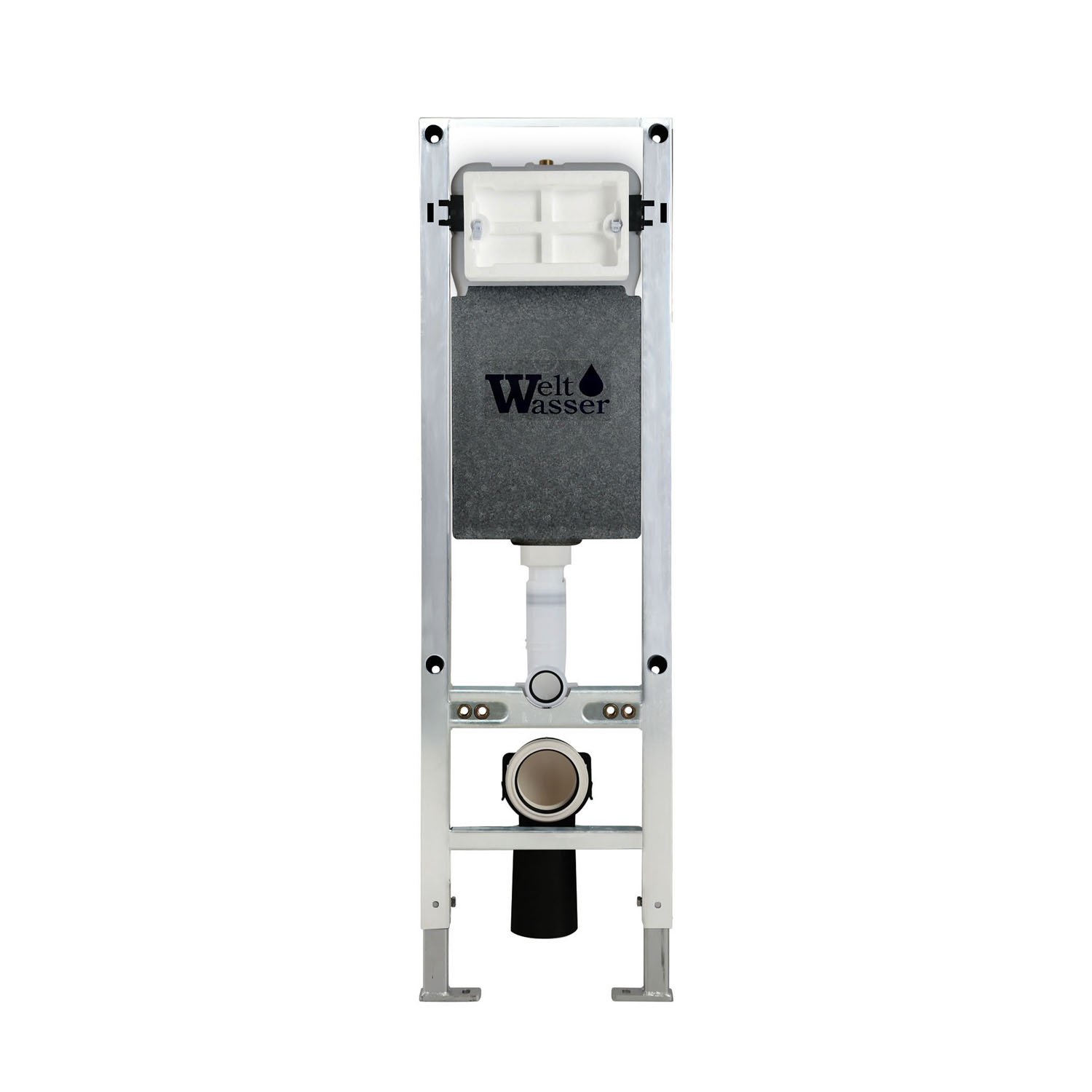 Комплект Weltwasser 10000011282 унитаза Merzbach 043 GL-WT с сиденьем микролифт и инсталляции Amberg 350 ST с черной кнопкой Amberg RD-BL - фото 1