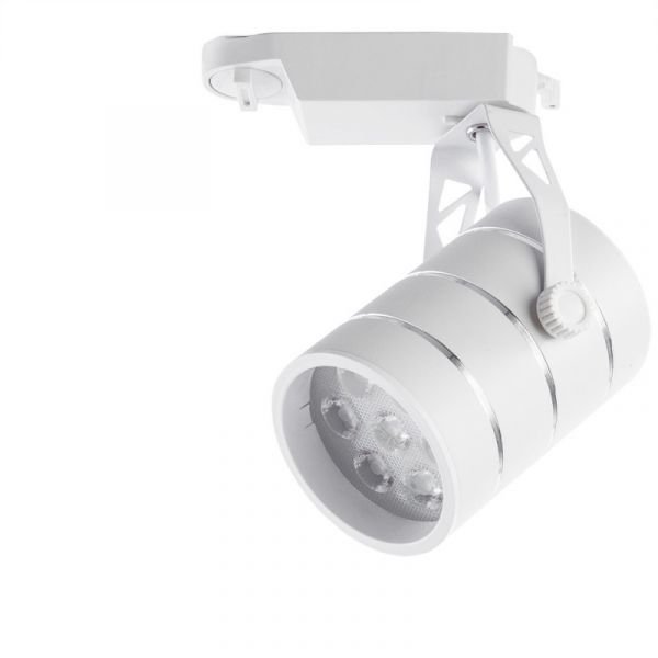 Трековый светильник Arte Lamp Cinto A2707PL-1WH, арматура белая, плафон металл серый, 8х18 см
