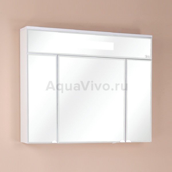 Шкаф-зеркало Оника Сигма 90.01, с подсветкой, цвет белый