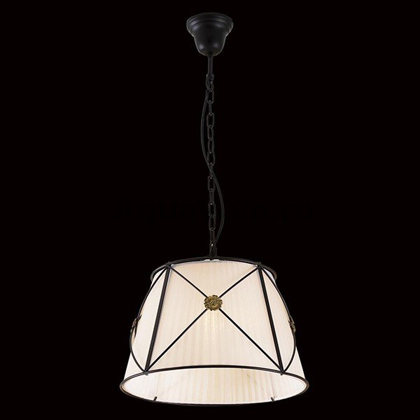 Подвесной светильник Citilux Дрезден CL409112, арматура венге, плафон ткань белая, 40х40 см - фото 1