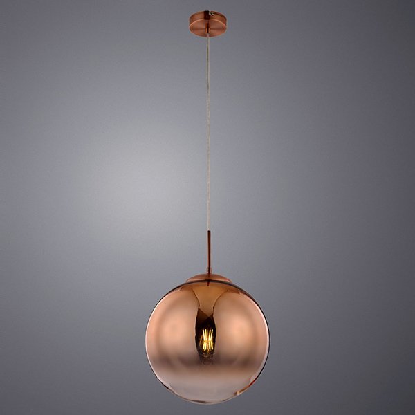 Подвесной светильник Arte Lamp Jupiter Copper A7963SP-1RB, арматура бронза, плафон стекло прозрачное / бронза, 30х30 см - фото 1
