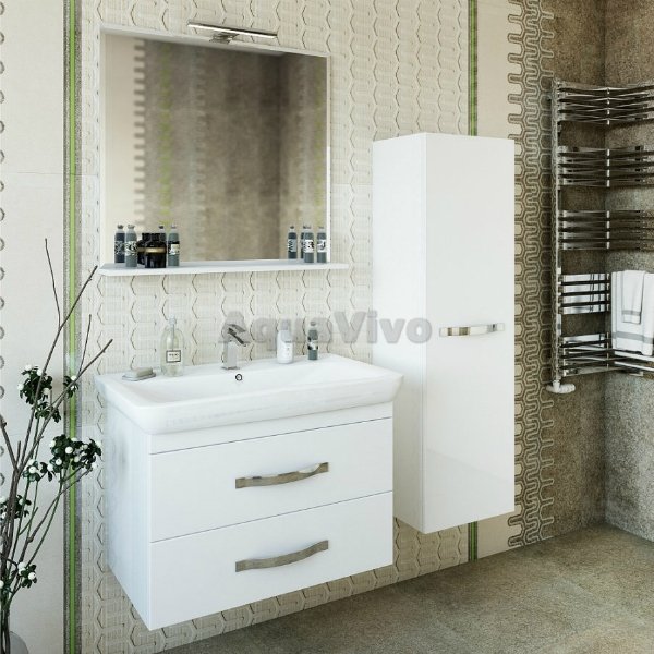 Мебель для ванной Sanflor Одри 80, подвесная, цвет белый