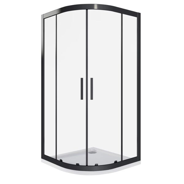 Душевой уголок Good Door Cofe R-100-C-B 100x100, стекло прозрачное, профиль черный